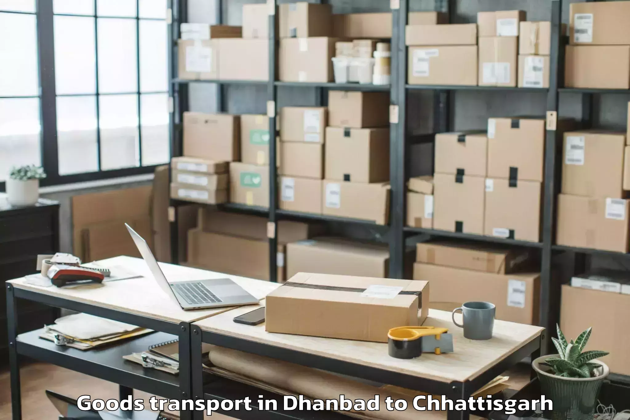 Expert Dhanbad to Jashpur Goods Transport